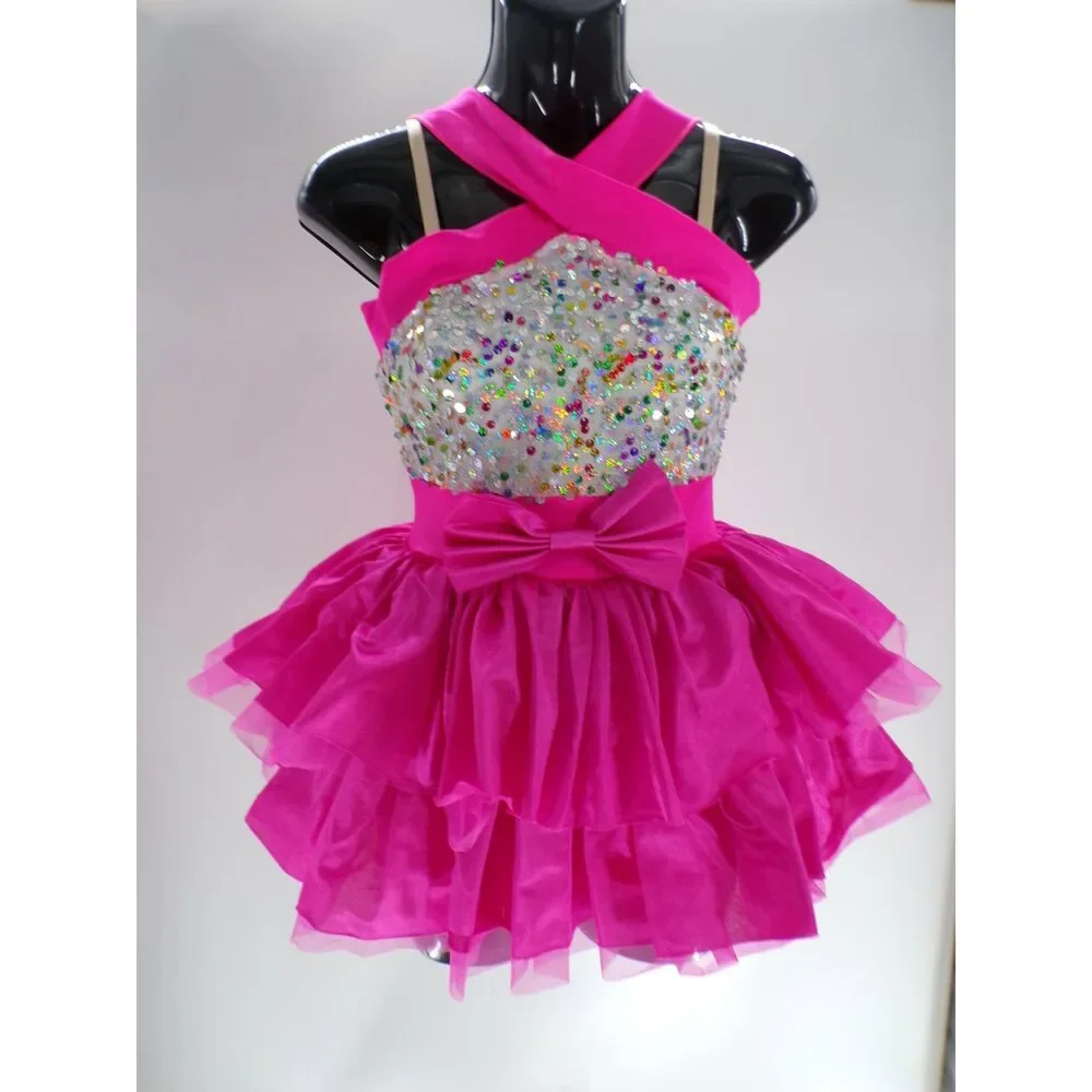 Pre-Owned Dance Costume Curtain Call E1787 XL Child Pink Jazz